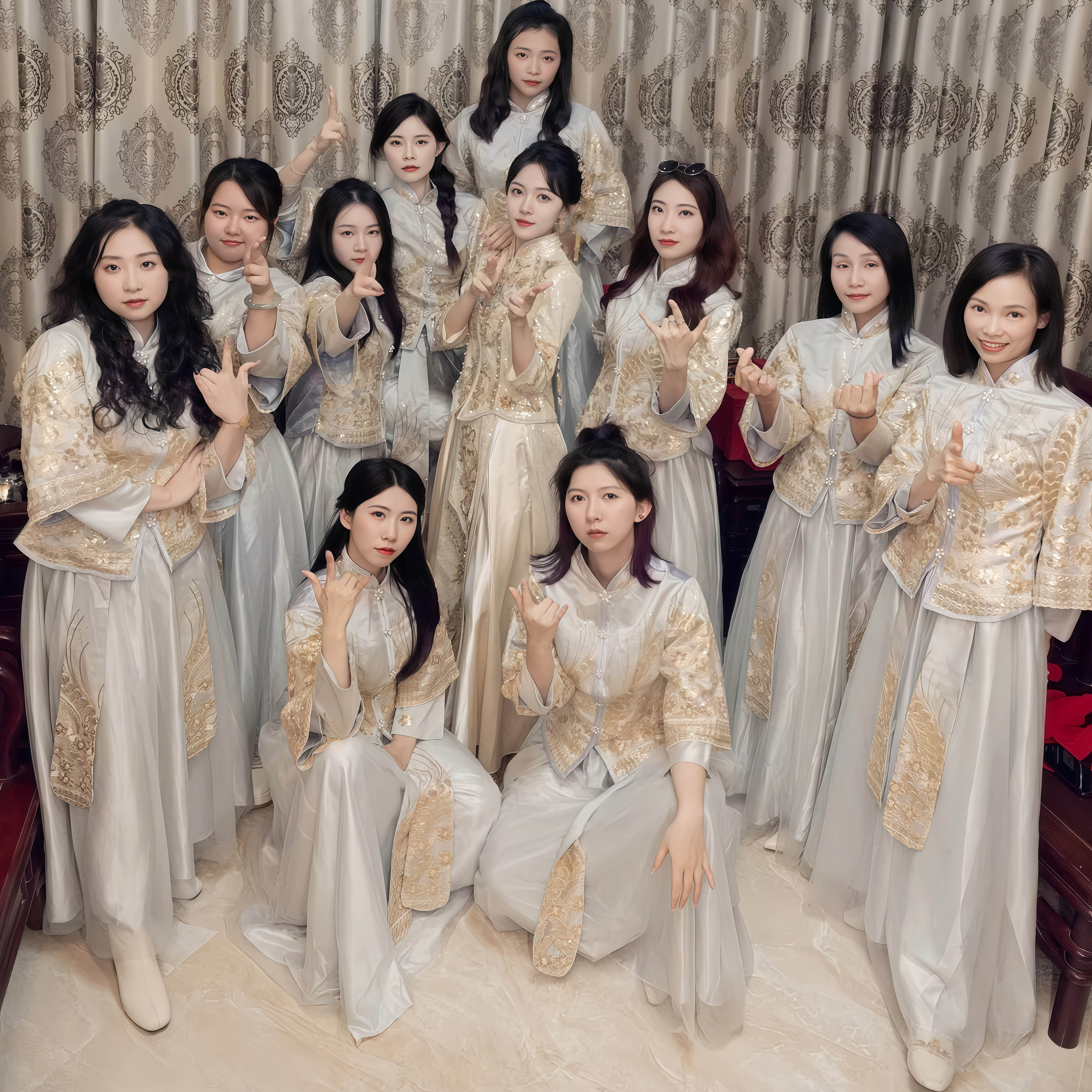 2025新款新中式伴娘礼服高级灰秀禾婚礼姐妹团中国风春装高级感