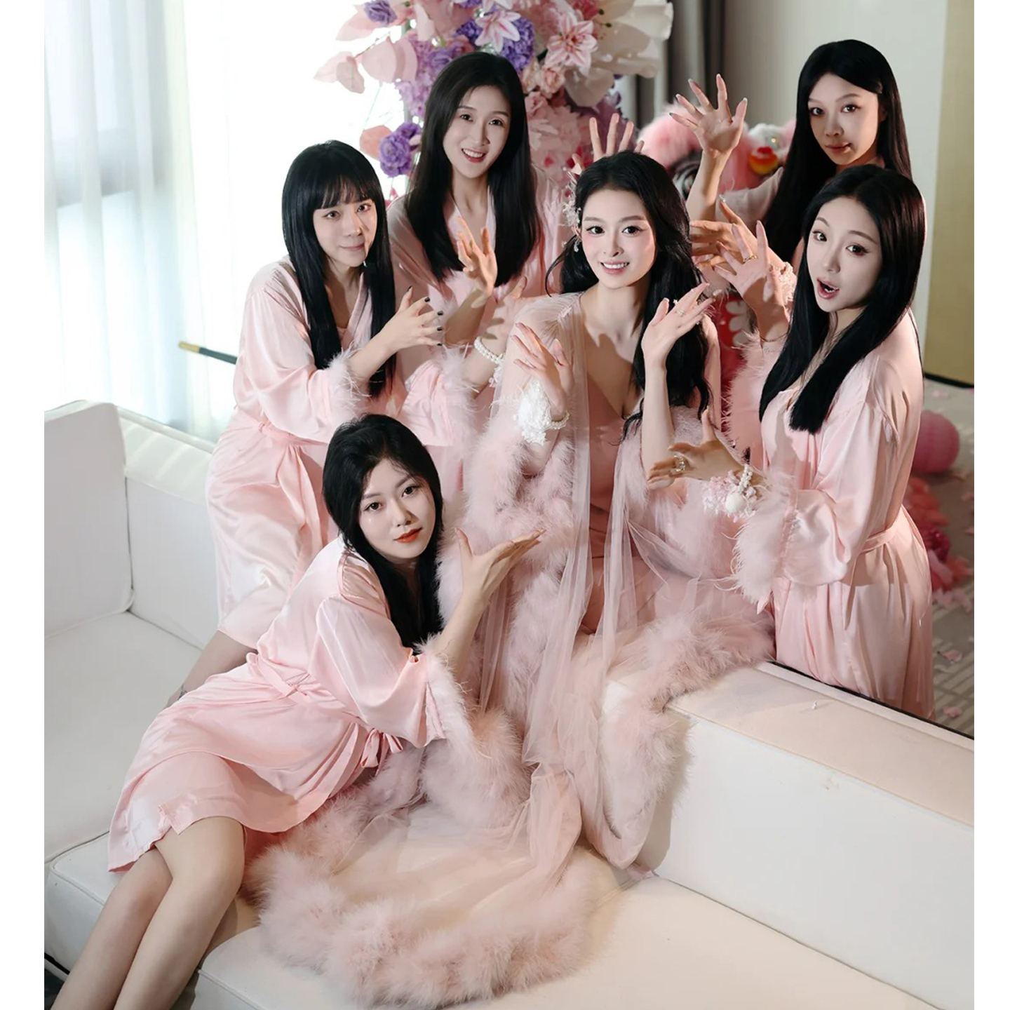 晨袍女伴娘团套装结婚婚礼闺蜜