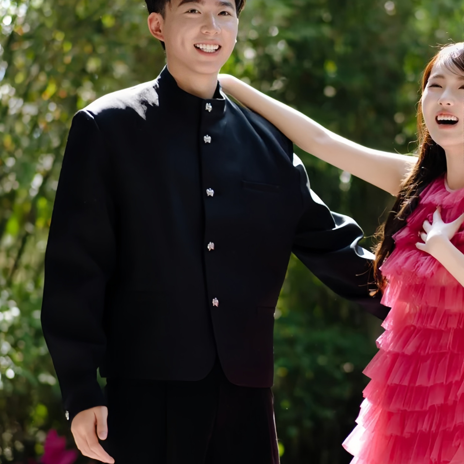 欢喜橙【砚州】明星同款休闲夹克短款西装男结婚西服套装高级痞帅