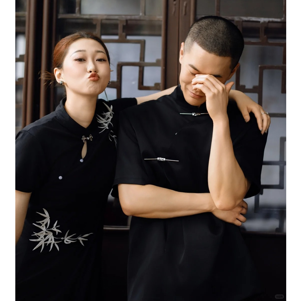 欢喜橙【墨舟】新中式国风订婚男短袖上衣夏季小众痞帅西服衬衣夏