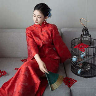 国风气质敬酒服新娘结婚礼服秀禾服订婚连衣裙套装 新中式 回门服女