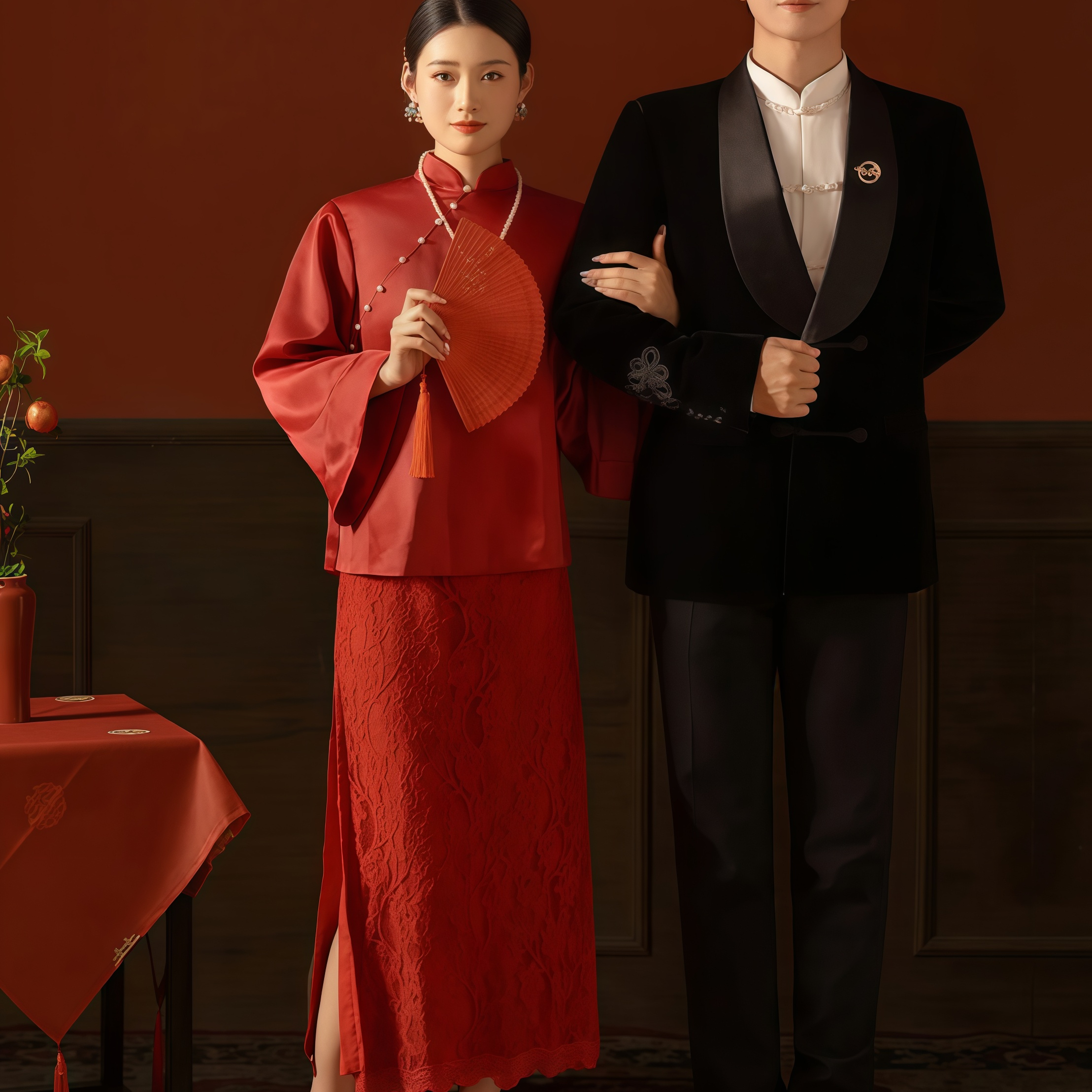 男士中国风黑色西装新中式婚礼宴会礼服订婚新郎结婚套装旅行拍照