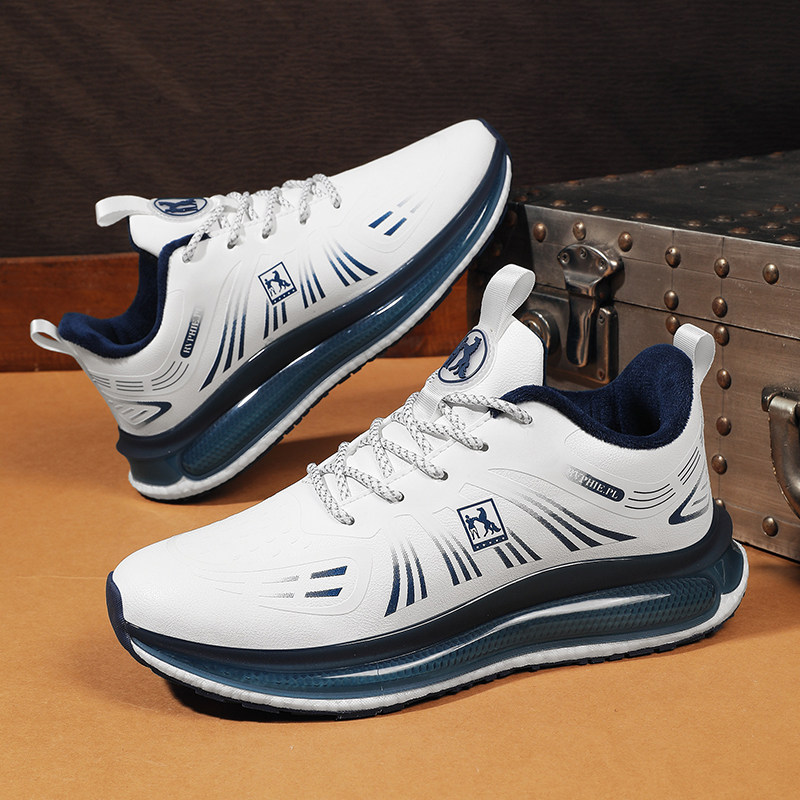 威夫特保罗秋冬款超纤皮面防水气垫软底减震回弹时尚情侣跑步鞋