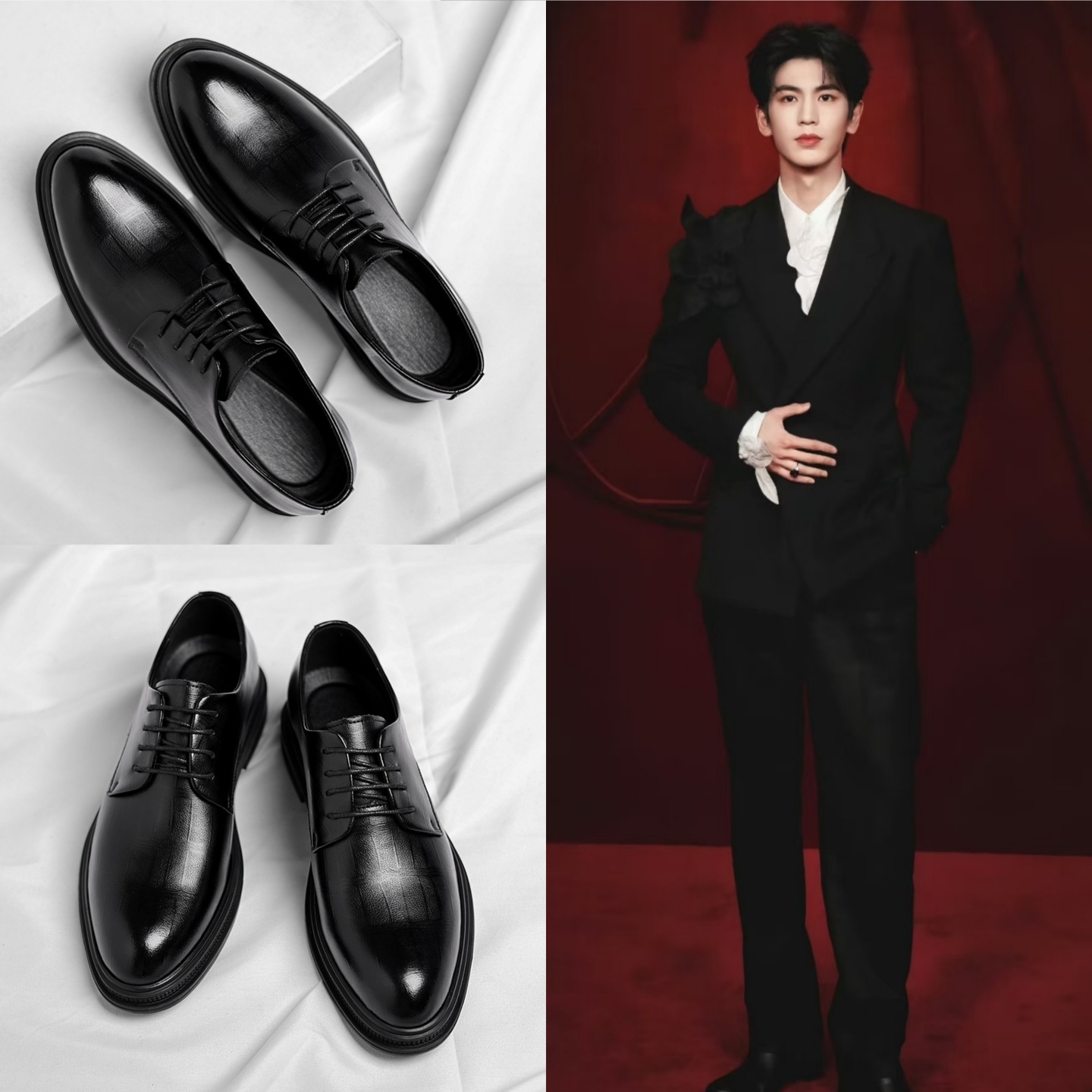 新郎结婚礼订婚配西装皮鞋伴郎鞋