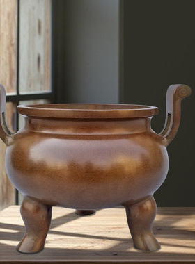 黄铜家用大号宣德炉三足鼎炉