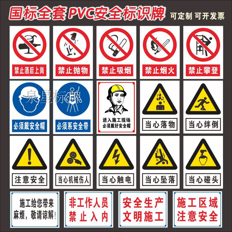 建筑工地标识牌注意pvc消防安全