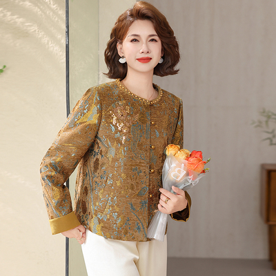 妈妈春国风开衫新中式外套中老年