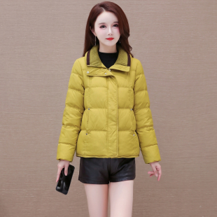气质优雅立领纯色羽绒服短款女2026冬季新款修身显瘦时尚保暖上衣