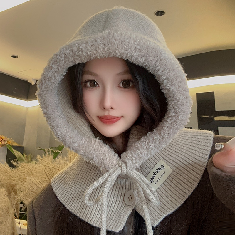 惟嫒巴拉克拉法帽秋冬保暖绒绒檐