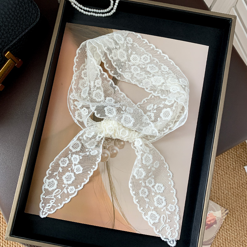 惟嫒春夏蕾丝长飘带花朵刺绣