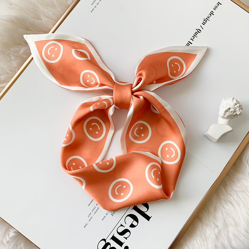 韩版ins新款双面双色潮小丝巾女细窄尖角多功能韩国百搭装饰领巾