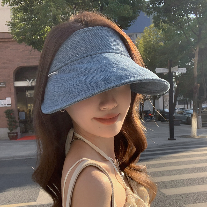 百搭牛仔空顶帽女女夏防晒遮阳帽