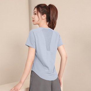 夏季薄款户外运动套装女健身宽松显瘦瑜伽服短袖弹力速干衣跑步服