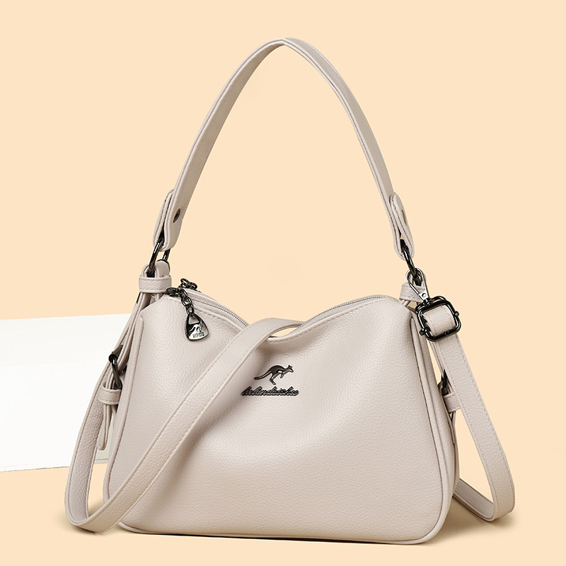 袋鼠小包包女皮包2026新款高级感软皮斜挎包百搭时尚单肩包妈妈包