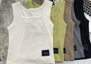 歌维姿2320方领磨毛背心女百搭显瘦柔软亲肤吊带纯色打底秋冬上衣