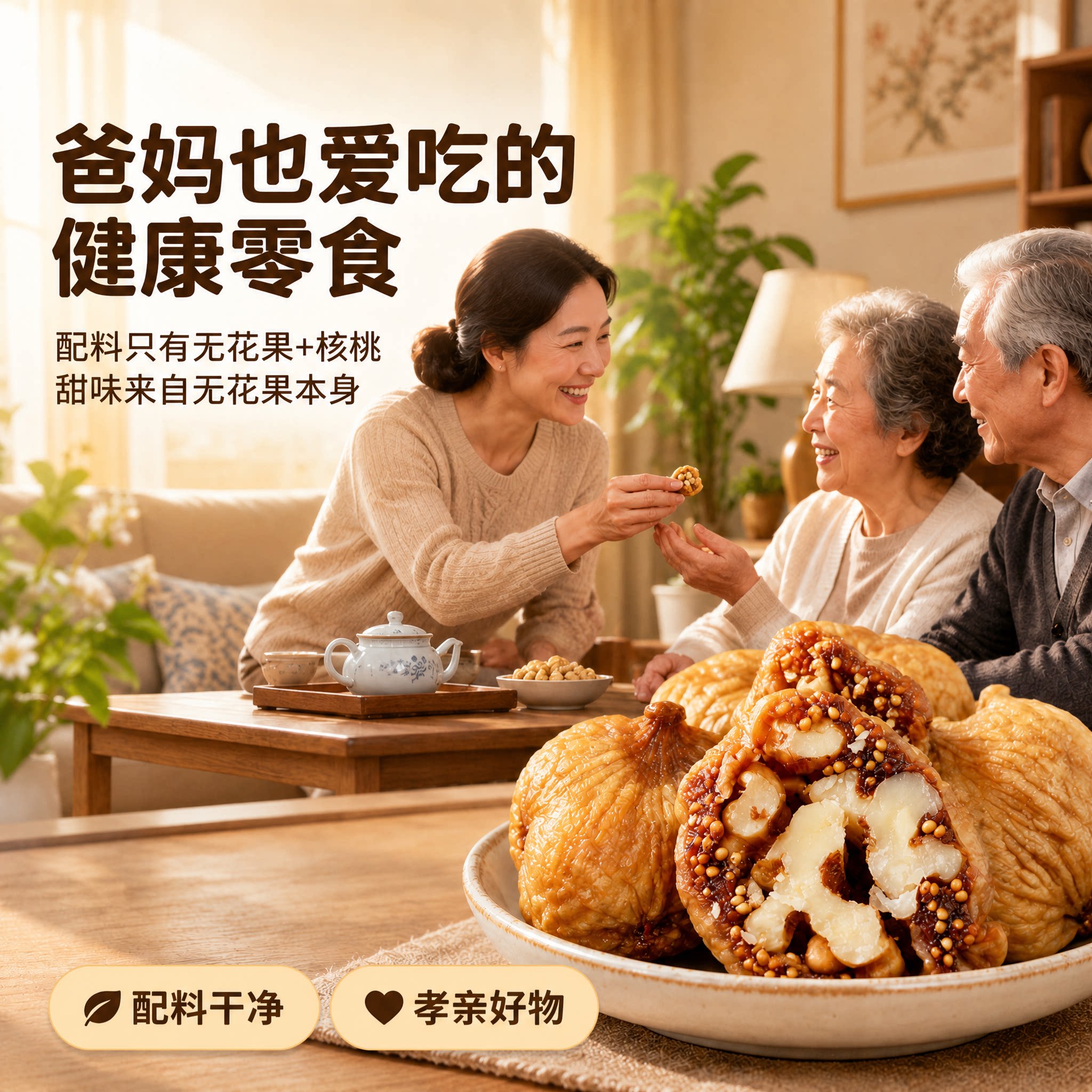 西域美农土耳其无花果干夹核桃仁250g*2袋独立包装即食软糯零食A