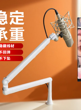 麦克风悬臂支架桌面手持动圈麦专用电容麦克风直播话筒支架