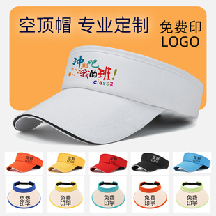 空顶遮阳帽定制印字logo研学旅游学生军训运动会防晒广告团体班帽