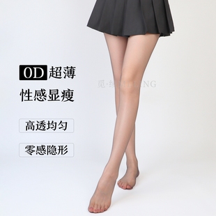 0D超薄高透肤隐形黑丝脚尖透明丝袜女夏性感开裆免脱白丝光腿神器