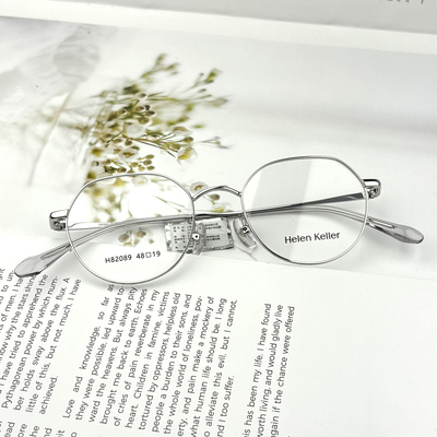 海伦凯勒王一博同款银色眼镜