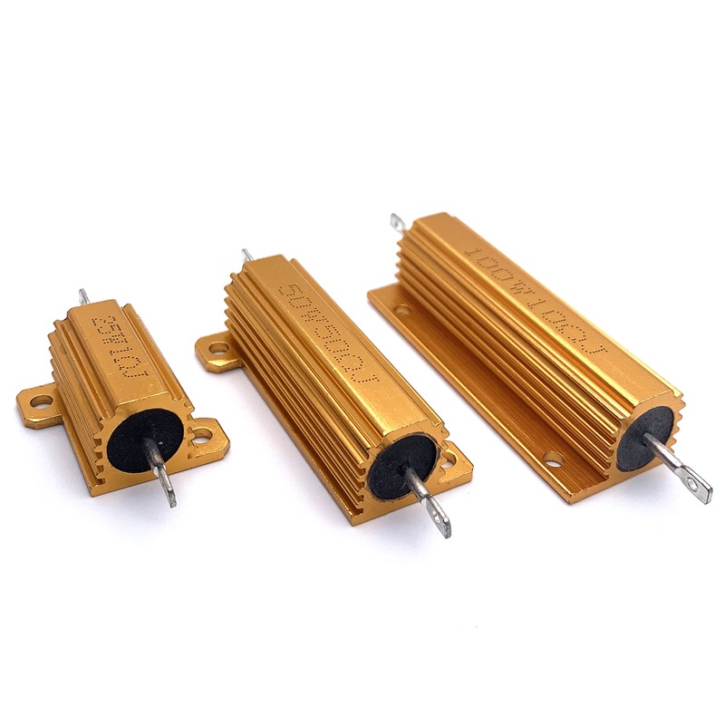 RX24黄金铝壳电阻大功率25W50W100W限流负载元件1/6/8/10/50R 1K
