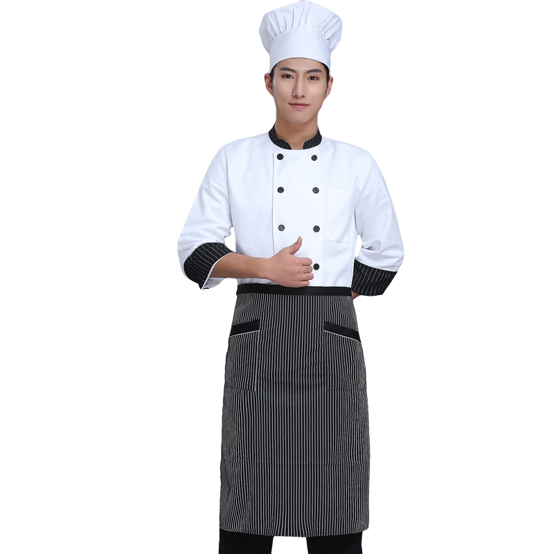 厨师工作服长袖酒店后厨房食堂