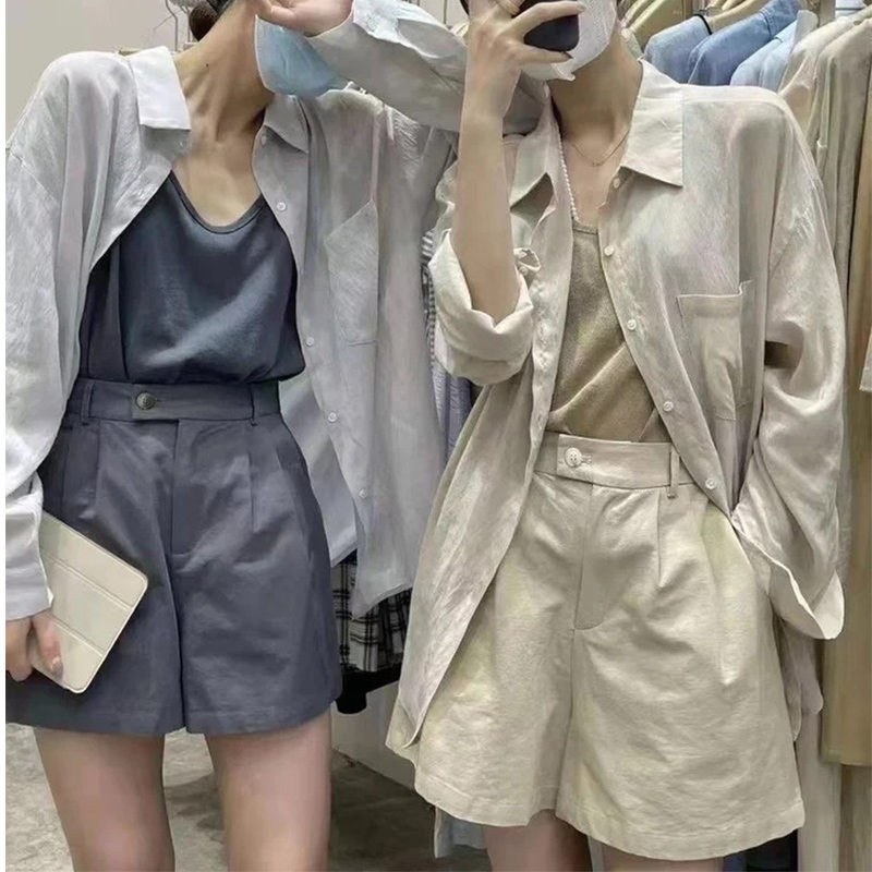 长袖麻棉防晒衫小众宽松