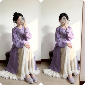 迷仙纪汉服天丝明制圆领长衫