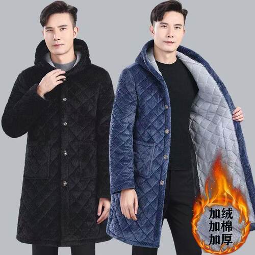 中长款罩衣夹棉棉服工作服耐脏男