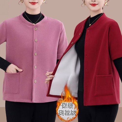 妈妈防寒保暖宽松外穿开衫马夹