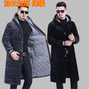加绒加厚冬季男士棉袄加长款过膝棉服防寒外穿工作服四川省省服男