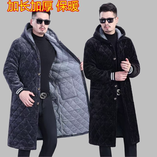 加绒加厚冬季男士棉袄加长款过膝棉服防寒外穿工作服四川省省服男