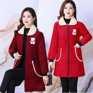 冬季女装新款加绒加厚棉服罩衣外套耐脏厨房工作服保暖防污棉衣女