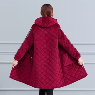 韩版 棉袄长款 罩衣外套棉衣加绒加厚时尚 工作服女装 大码 保暖冬季