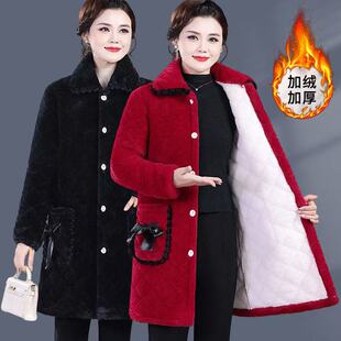夹棉保暖工作服厨房防污中长款 新款 棉衣 罩衣外套冬季 加绒加厚女装