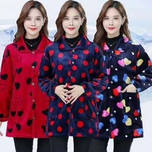 秋冬成人罩衣羽绒服罩衫水晶绒长袖加绒保暖耐脏宽松围裙工作服女