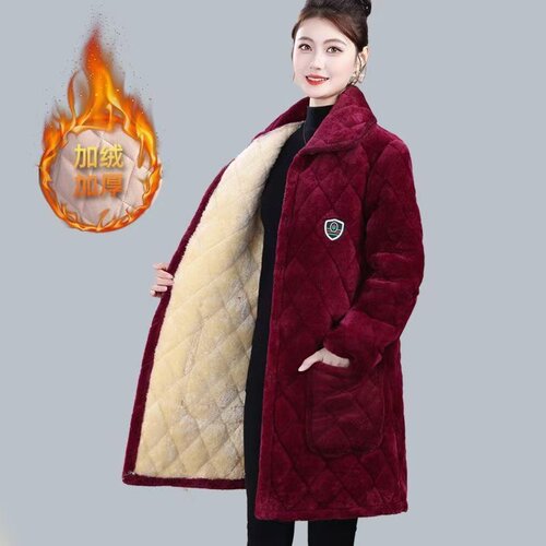 女士中长款三层夹棉加厚保暖防寒