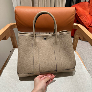 GD-GODHE 2025新款高级感头层牛皮女包Garden Party花园包斑鸠灰