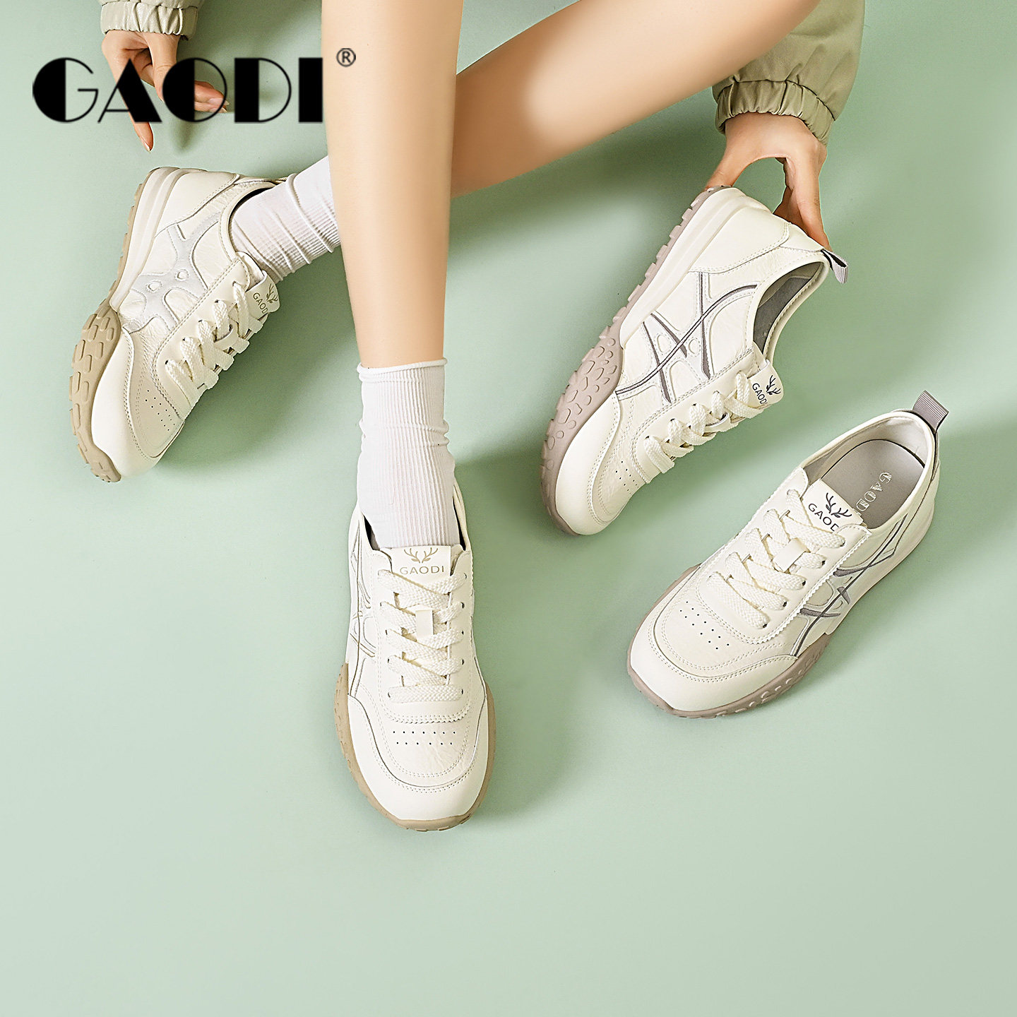 高蒂2026春季新款德训鞋女软底轻便百搭休闲运动鞋平底不累脚