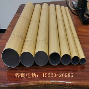 定制户外装饰铝合金生态仿竹围墙隔断凹凸面手感双竹节竹纹连体墙