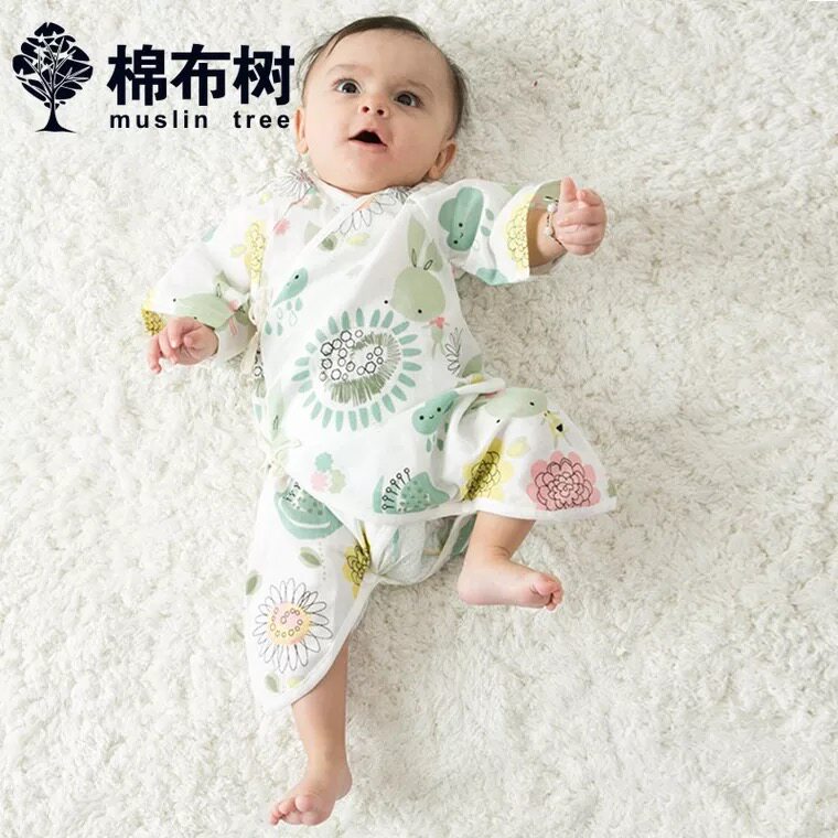 新生婴儿短袖连体衣全棉纱布宝宝爬行哈衣小睡袋和尚领娃娃蝴蝶服在类目 童装/婴儿装/亲子装, 连身衣/爬服/哈衣中 - 来自Buy2taobao.com提供专业的淘宝代购服务