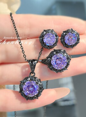 时尚轻奢荆棘干枯玫瑰吊坠套装