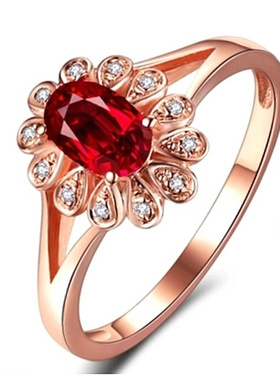 young惊艳绽放蔷薇花花瓣戒指