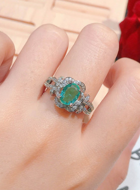 仿真碧波绿碧玺彩宝戒指