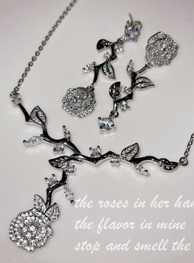 新款轻奢气质莫奈花园ab女项链