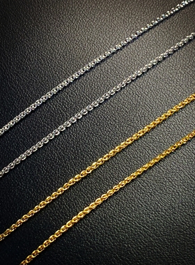 肖邦链镀18k黄金不易掉色项链女彩金玫瑰金颈链万能链锁骨链素链