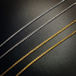 肖邦链镀18k黄金不易掉色项链女彩金玫瑰金颈链万能链锁骨链素链