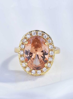 满钻仿摩根石开口戒指