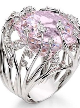 youngwish热卖新款女粉水晶戒指