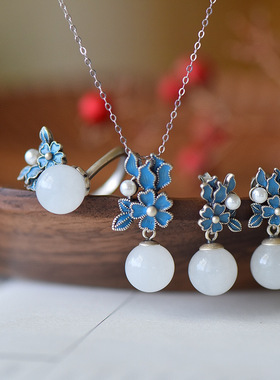 young配旗袍花朵古风仿天然耳环